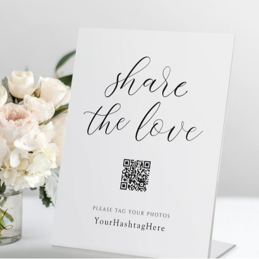 Partagez l'Amour | Panneau de Hashtag de Mariage É