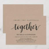 Partagez le bonheur Carte d'invitation de mariage (Devant / Derrière)