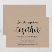 Partagez le bonheur Cartes d'invitation de mariage (Devant / Derrière)