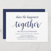 Partagez le bonheur Cartes d'invitation pour maria (Devant / Derrière)