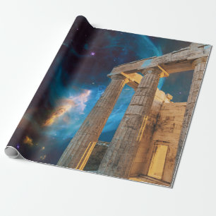 Parthenon Acropolis Griekenland bereikt ruimte Cadeaupapier
