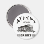 Parthenon - Athene - Grieks (zwart) Magneet (Voorkant / Achterkant)