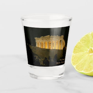 Parthenon bij nacht shot glas