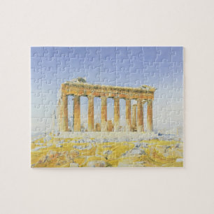 Parthenon, c.1834 (m/c boven potlood op papier) legpuzzel