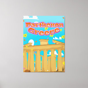 Parthenon Griekenland reisposter. Canvas Afdruk