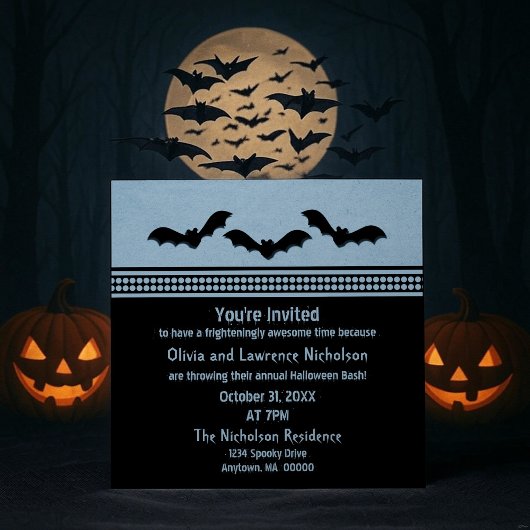 Parti Batty Invitation de la fête d'Halloween, ble