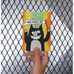 Parti chat avec signe carte personnalisée