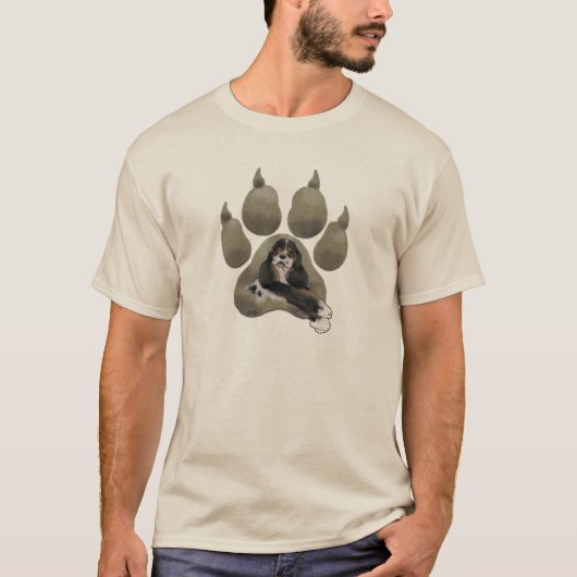 Parti Cocker Paw Print T-shirt (Voorkant)