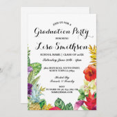 Parti de graduation Aloha Tropical Luau Invitation (Devant / Derrière)