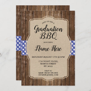 Parti de la graduation BBQ Invitation Bleu En vich
