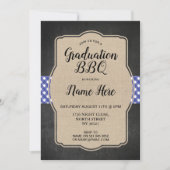 Parti de la graduation BBQ Invitation Bleu En vich (Devant)