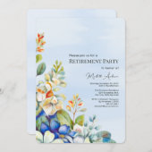 Parti de la retraite élégante invitation florale (Devant / Derrière)