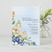 Parti de la retraite élégante invitation florale (Debout devant)