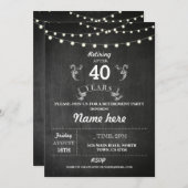 Parti de la retraite Invitation Rustic Retraite Ch (Devant / Derrière)