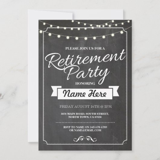 Parti de la retraite Invitation Rustic Retraite Ch (Devant)