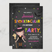 Parti de la sorcière Invitation d'Halloween (Devant / Derrière)