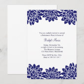 Parti de retraite bleu Invitation moderne et flora (Devant / Derrière)