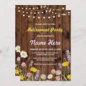 Parti de retraite des fleurs sauvages Invitation r (Devant / Derrière)