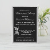 Parti de retraite Elégant Black Silver Invitation (Debout devant)