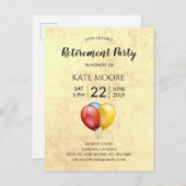 Parti De Retraite Moderne Avec Invitation Ballons (Devant / Derrière)