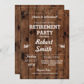 Parti de retraite Rustique Invitation de bois retr (Devant / Derrière)