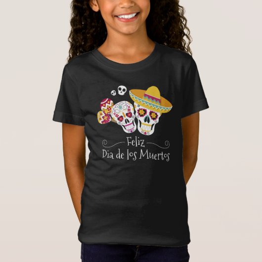 Parti Dia de Muertos coloré | T-shirt (Devant)