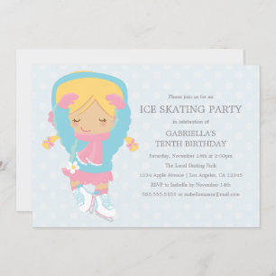 Parti du patinage sur glace  Invitation à la fête 