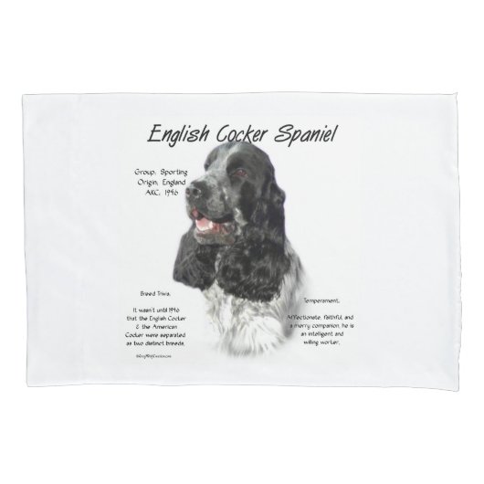 Parti Engelse Cocker Spaniel Geschiedenis Kussensloop (Voorkant-Links)