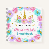 Parti Favoriser Carnet Unicorn et Roses (Devant)