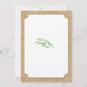 Parti Fête de l'mariée Rustic Burlap Invitation Fe (Dos)