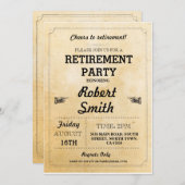 Parti Invitation de la retraite Rustic Retraité Ch (Devant / Derrière)