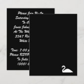 Parti Invitation de l'invitation du joli cygne bla (Devant / Derrière)