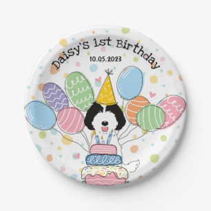 Parti Labradoodle Dog Verjaardagsfeestje Papieren  Bordje