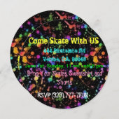 PARTI PATINAGE INVITATIONS PERSONNALISABLES - CÉLÉ (Devant / Derrière)