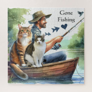 Parti Pêcher Avec Des Chats Mignon Puzzle Pour Amo