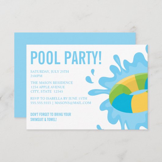 PARTI POOL| Invitation de groupe (Devant / Derrière)