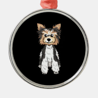 Parti Yorkie Cute Art Metalen Ornament
