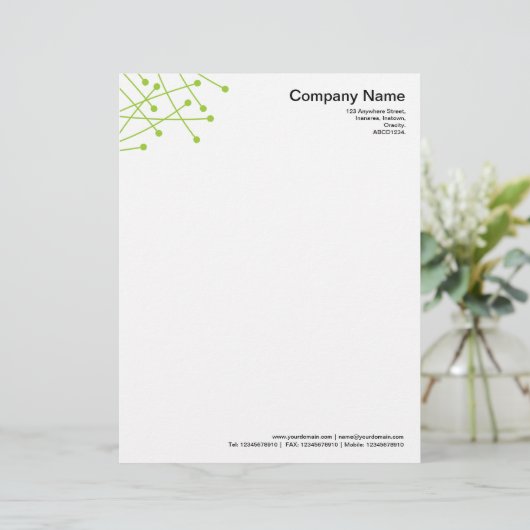 Particle Tracks - Martian Green Custom Briefhoofd (Staand voorkant)