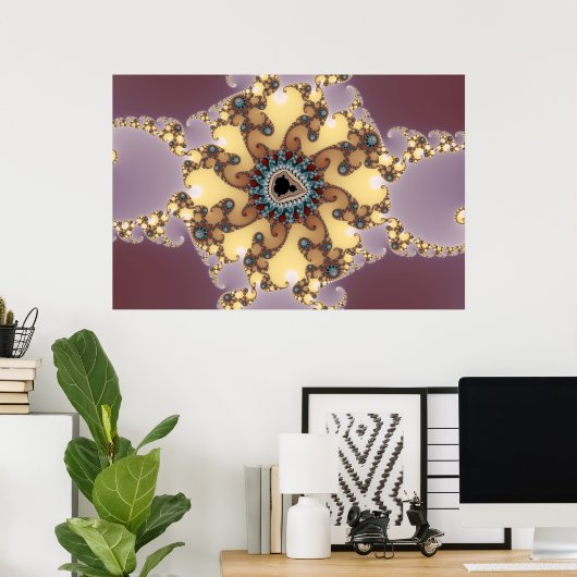 Particules atomiques - Poster fractal (Bureau à domicile)