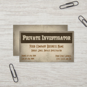 Particulier onderzoeker detective Visitekaartje