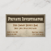 Particulier onderzoeker detective Visitekaartje (Voorkant)