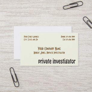 Particulier onderzoeker detective Visitekaartje