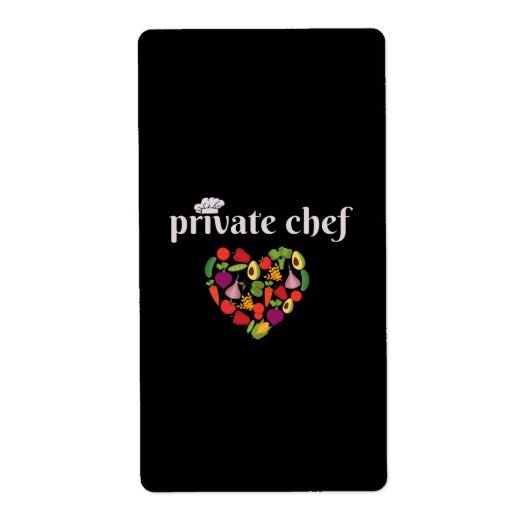 Particuliere Chef Food Lover Valentijnsdag Etiket (Voorkant)