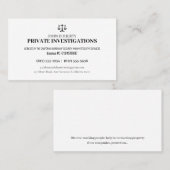 Particuliere onderzoeken | Rechercheur Visitekaartje (Voorkant / Achterkant)