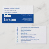 Particuliere onderzoeker | Rechercheur Deep Blue Visitekaartje (Voorkant / Achterkant)