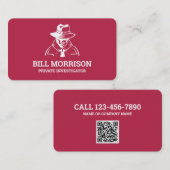 Particuliere onderzoekers rechercheur QR Code Visitekaartje (Voorkant / Achterkant)