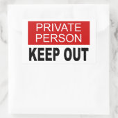 Particulieren buiten rechthoekige sticker (Tas)