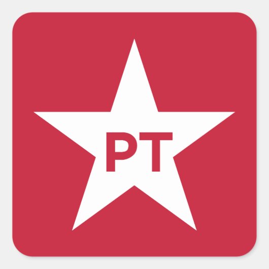 Partido dos Trabalhadores Vierkante Sticker (Voorkant)