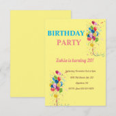 partie anniversaire Invitation (Devant / Derrière)