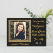 Partie de faire-part d'obtention du diplôme (Debout devant)